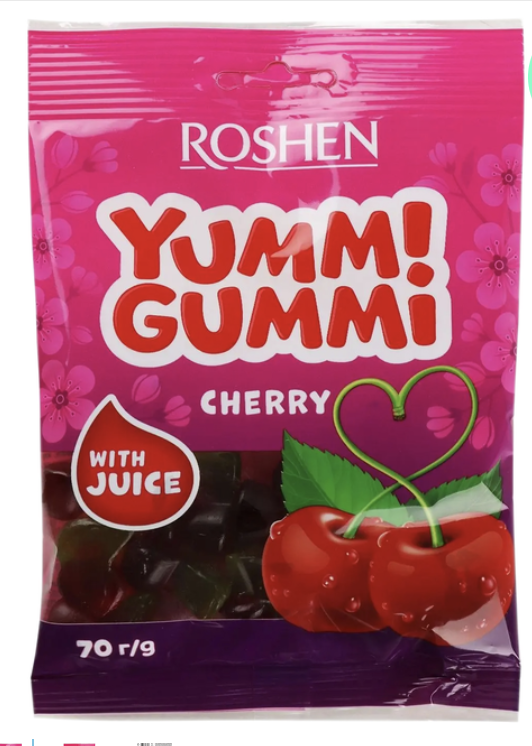 Цукерки Рошен  Yummi Gummi Cherry 70г